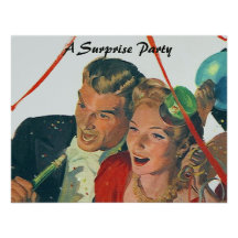 Retro Surprise Party Silver Anniversary Invites