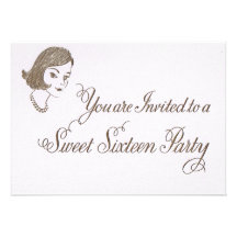 Retro Sweet Sixteen Party Invite