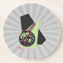 retro swirl bowling ball drink coasters