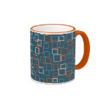 Rétro tasse orange de carrés