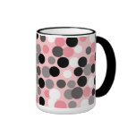 Rétro tasse rose et grise de pois