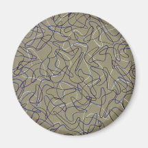 Retro Taupe Boomerang Fridge Magnets