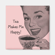 Retro Tea Fridge Magnets