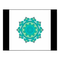 Retro Teal Kaleidoscope Abstract posters