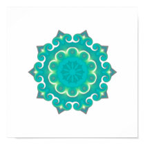 Retro Teal Kaleidoscope Abstract posters
