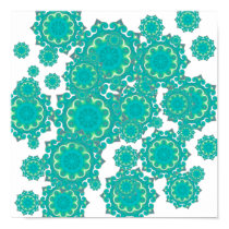 Retro Teal Kaleidoscope Abstract posters