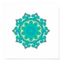 Retro Teal Kaleidoscope Abstract posters