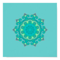 Retro Teal Kaleidoscope Abstract posters