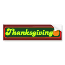 Retro Thanksgiving Decal Bumper Stickers