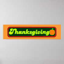 Retro Thanksgiving Decal Poster  Print