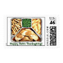 Retro Thanksgiving Turkey TV Dinner Stamp