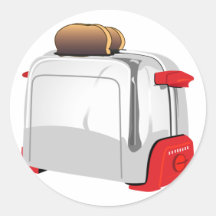 Retro Toaster Round Stickers