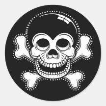 Retro Toon Monkey Pirate Skull Stickers