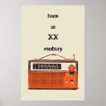 retro transistor radio print