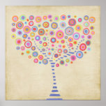 Retro Tree Personalised Name Room Wall Poster posters