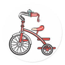 retro tricycle sticker