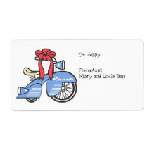 Retro Trike Christmas Label