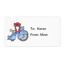 Retro Trike Gift Tag Personalized Shipping Label