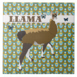 Rétro tuile florale de lama chanceux carreaux