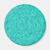 Retro Turquoise Boomerang Magnets