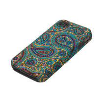 Retro Turquoise Paisley Iphone 4 Tough Cases