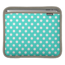 Retro Turquoise Polka Dots iPad Sleeve