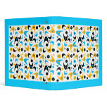Retro Turquoise Yellow Black Boomerang Vinyl Binder