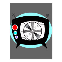 Retro TV and Test Pattern Postcards