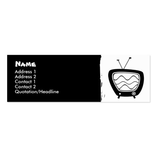 Retro TV Skinny Profile Cards Business Card Template