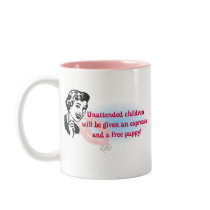RETRO UNATTENDED CHILDREN COFFEE MUG