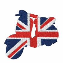 Retro Union Jack Scooter Embroidered Polo shirts