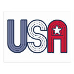 Retro USA With Star Patriotic Post Card