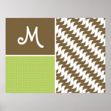 Rétro vague de Brown ; Vagues Posters