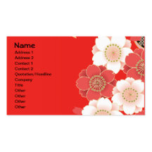 Rétro vecteur blanc rouge floral vintage mignon modèles de cartes de visite