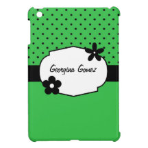 Rétro vert de coutume de pois et de fleurs