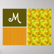 Rétro vert et orange affiche