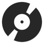 retro vinly record round stickers
