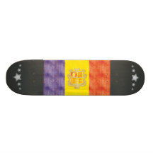 Retro Vintage Andorra Flag Skate Board Deck