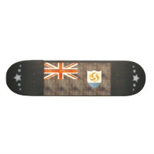 Retro Vintage Anguilla Flag Custom Skateboard
