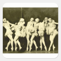Retro Vintage Beautiful Dancing Women Ballet Dance Stickers
