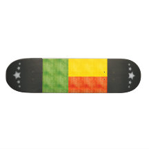Retro Vintage Benin Flag Custom Skate Board