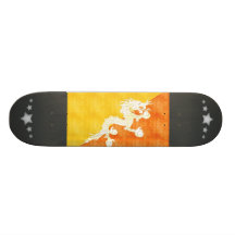 Retro Vintage Bhutan Flag Skate Boards