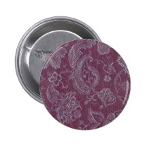 Retro Vintage Floral Plum Rouge Button