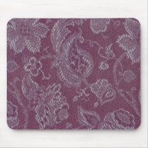 Retro Vintage Floral Plum Rouge Mousepad