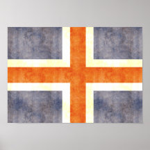 Retro Vintage Iceland Flag Print