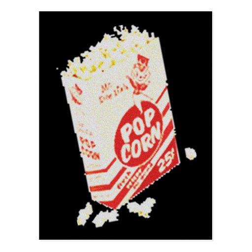 Retro Vintage Movie Theatre Popcorn Post Card