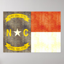 Retro Vintage North Carolina Flag Poster