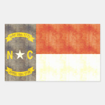 Retro Vintage North Carolina Flag Rectangle Stickers