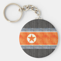 Retro Vintage North Korea Flag Keychains