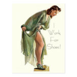 Retro Vintage Pin-up shoes I work for Postcard
